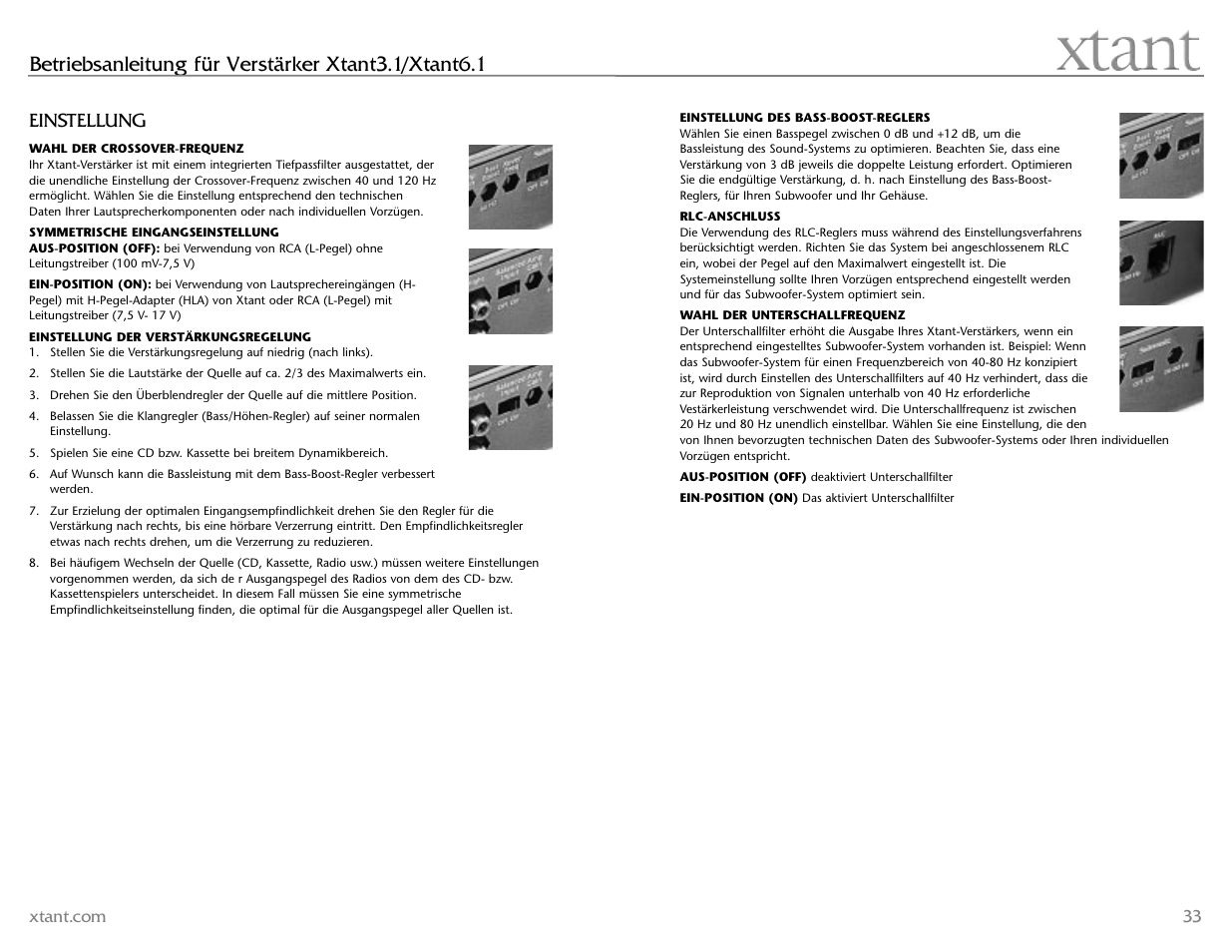 Betriebsanleitung für verstärker xtant3.1/xtant6.1 | Xtant 6.1 User Manual | Page 17 / 19