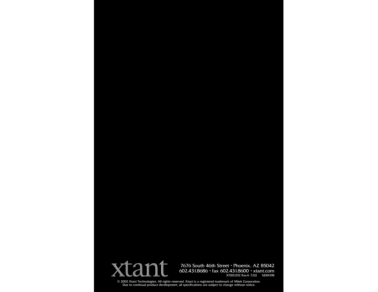 Xtant 6.1 User Manual | Page 19 / 19