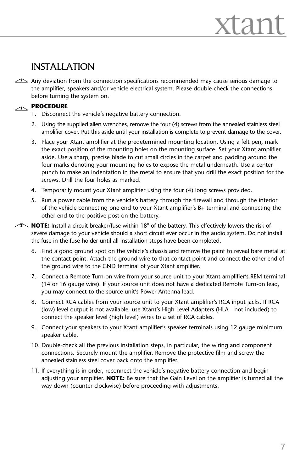 Installation | Xtant 2.2 User Manual | Page 7 / 36