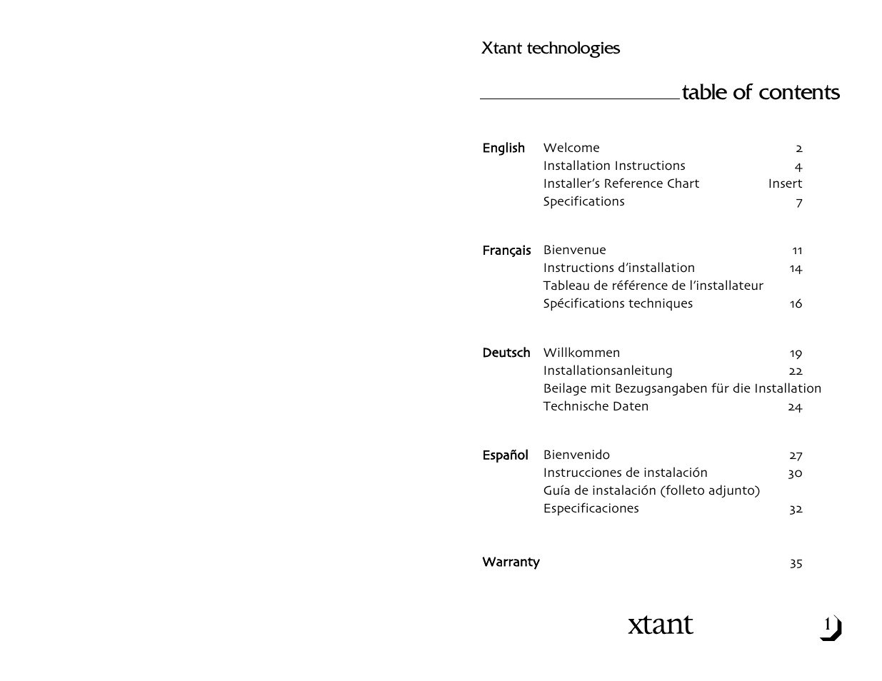 Xtant X603 User Manual | Page 2 / 19
