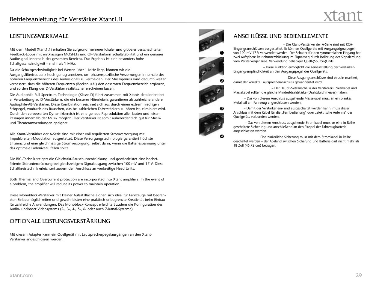 Betriebsanleitung für verstärker xtant1.1i | Xtant 1.1 User Manual | Page 15 / 19