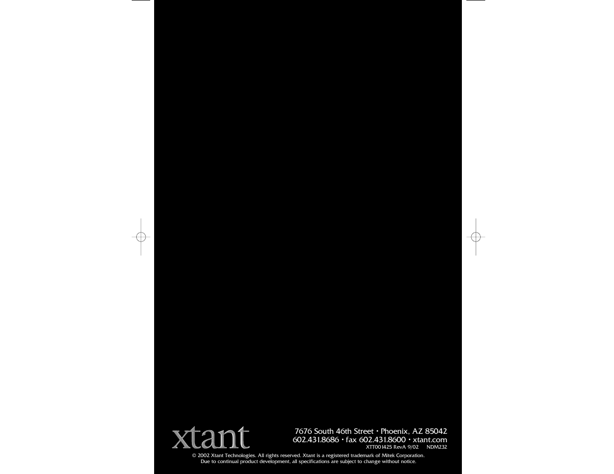 Xtant 1.1 User Manual | Page 19 / 19