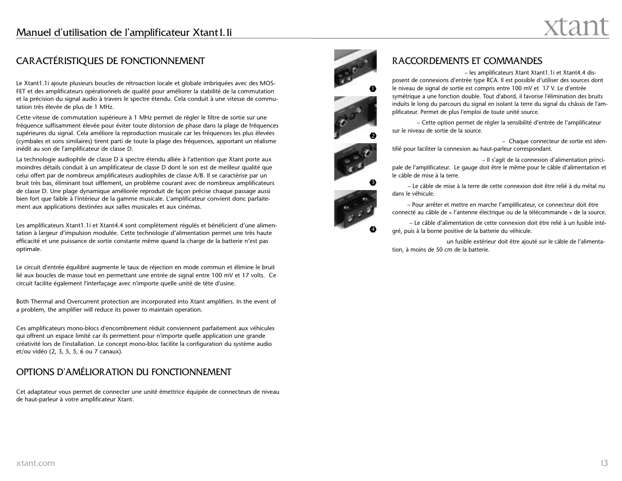 Manuel d’utilisation de l’amplificateur xtant1.1i | Xtant 1.1 User Manual | Page 7 / 19