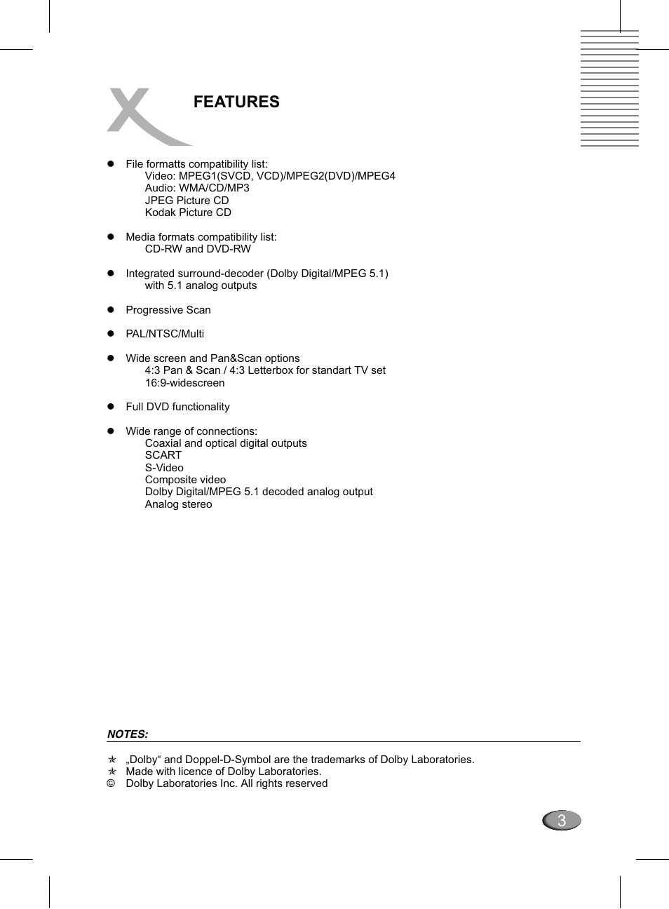 Features | Xoro HSD 311 User Manual | Page 51 / 72