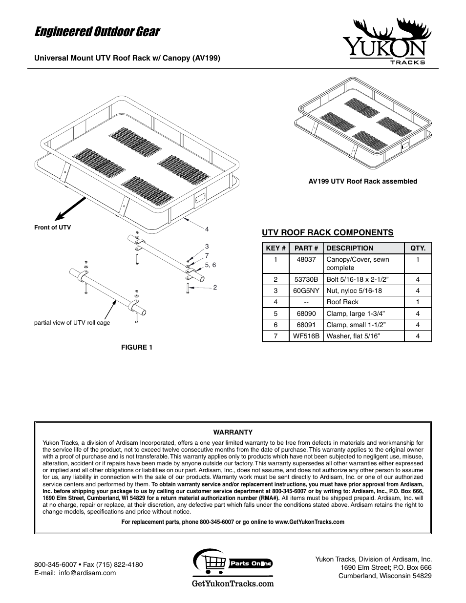 Engineered outdoor gear | Yukon Tracks AV199 User Manual | Page 2 / 2