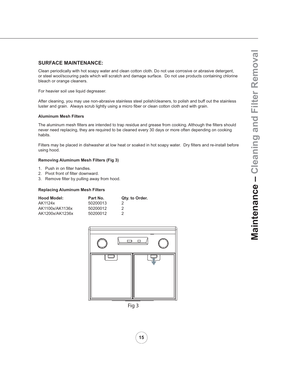 Maintenance – cleaning and filter removal | Zephyr AK11005 User Manual | Page 17 / 22
