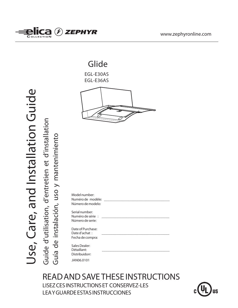 Zephyr EGL-E36AS User Manual | 21 pages