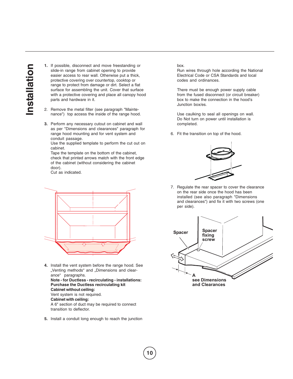 Inst allation | Zephyr EGL-E36AS User Manual | Page 10 / 21