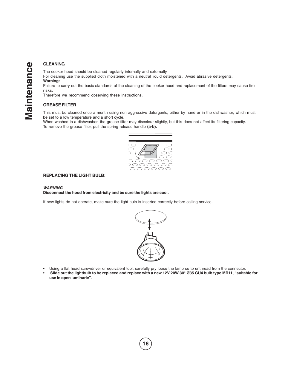 Maintenance | Zephyr EGL-E36AS User Manual | Page 16 / 21