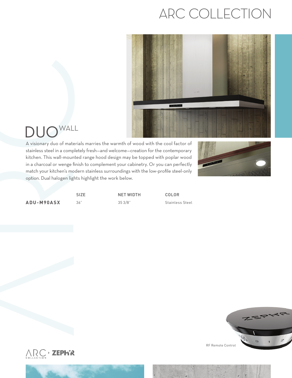 Zephyr Duo Wall ADU - M90ASX User Manual | 2 pages