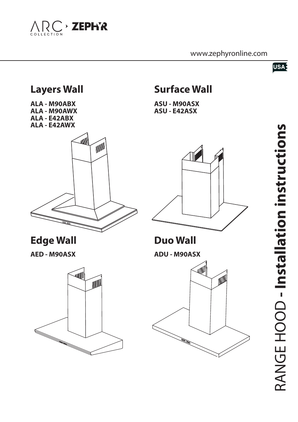 Zephyr Layers Wall ALA - M90ABX User Manual | 27 pages