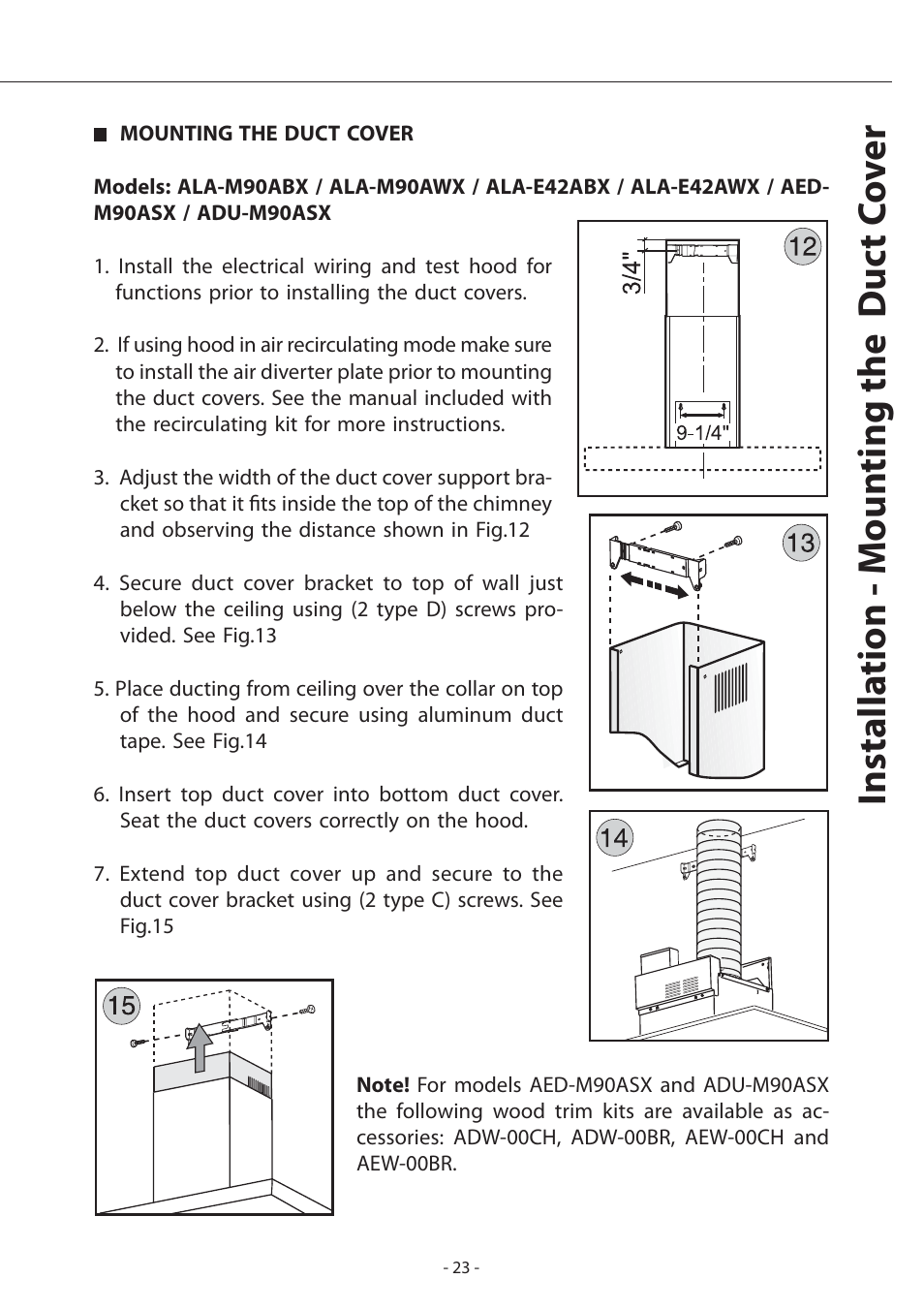 Zephyr Layers Wall ALA - M90ABX User Manual | Page 23 / 27