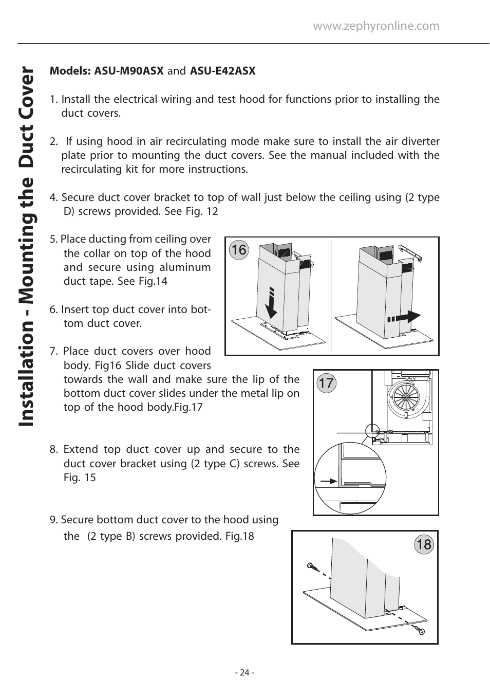 Zephyr Layers Wall ALA - M90ABX User Manual | Page 24 / 27