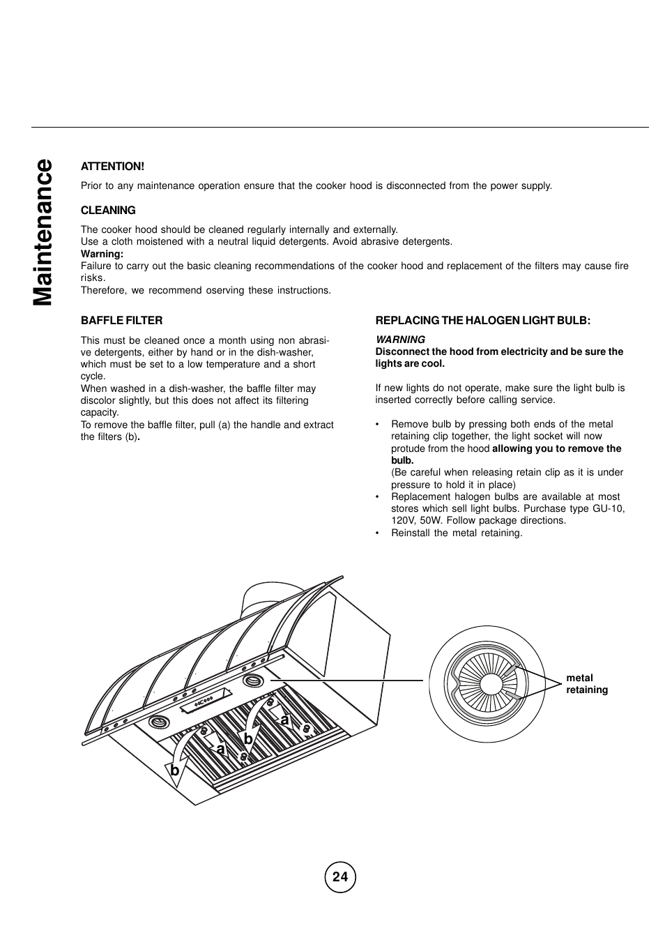 Maintenance, Ab b | Zephyr CPA-E48ASX User Manual | Page 24 / 27
