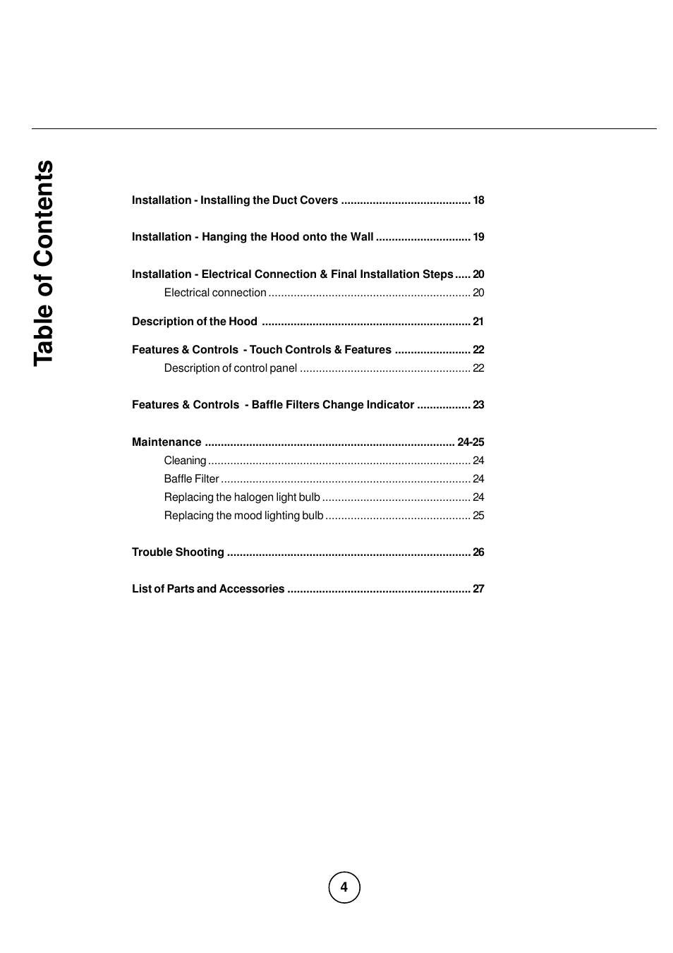 Table of content s | Zephyr CPA-E48ASX User Manual | Page 4 / 27