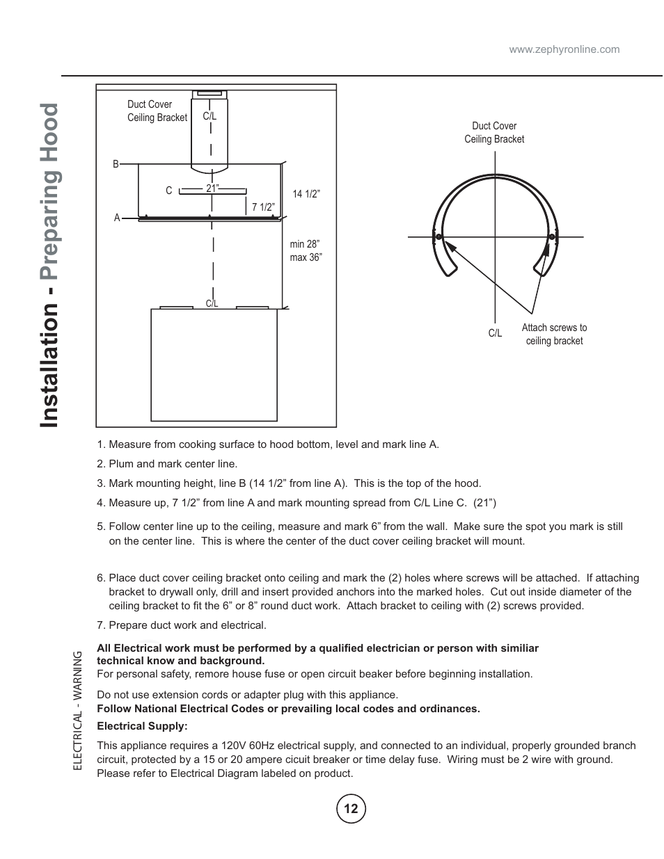 Zephyr COK-E48SX User Manual | Page 14 / 23