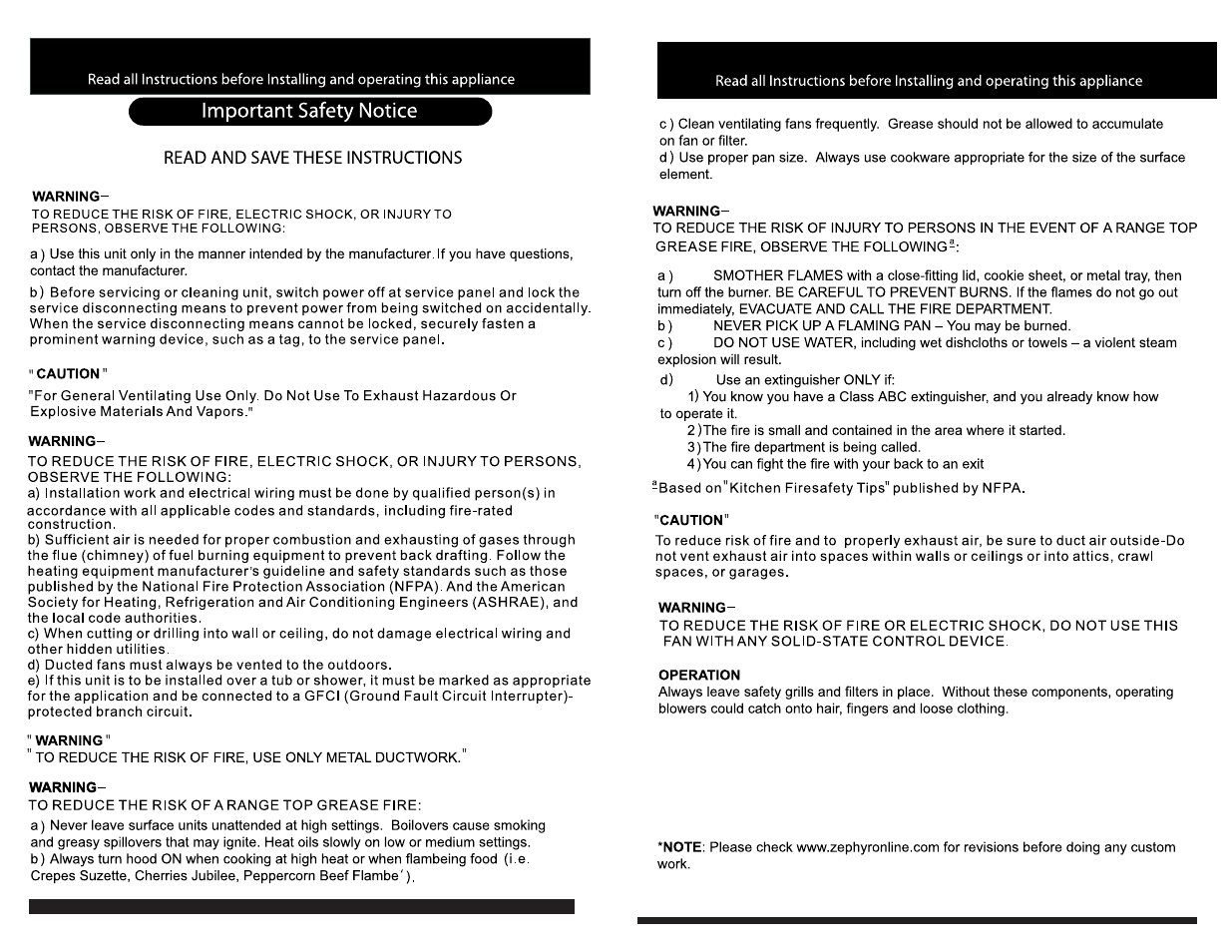 Zephyr ZSA-M90AS User Manual | Page 2 / 7