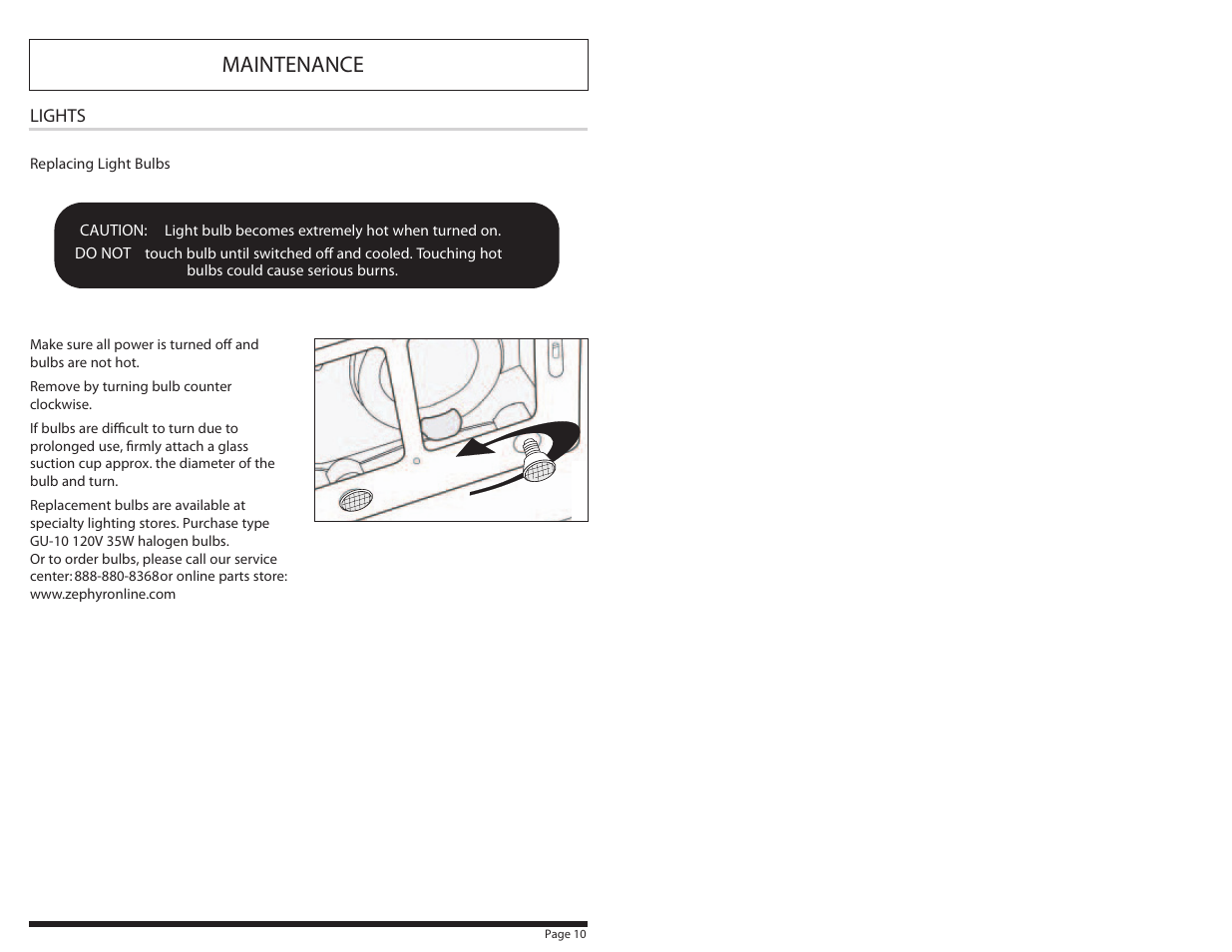 Maintenance | Zephyr AK8100S User Manual | Page 7 / 7