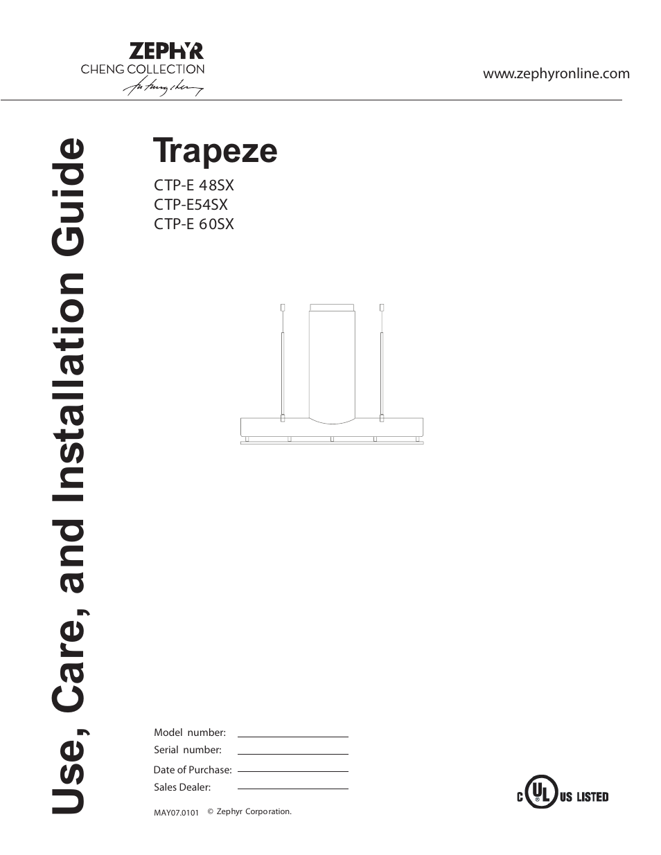 Zephyr CTP-E 60SX User Manual | 23 pages