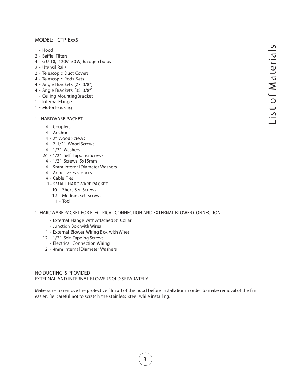 Zephyr CTP-E 60SX User Manual | Page 5 / 23