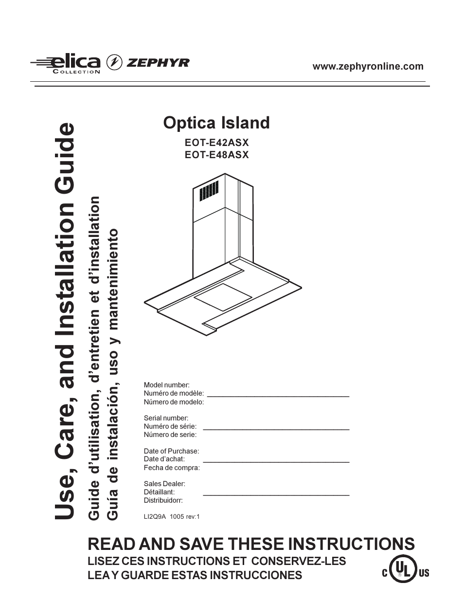 Zephyr EOT-E42ASX User Manual | 22 pages