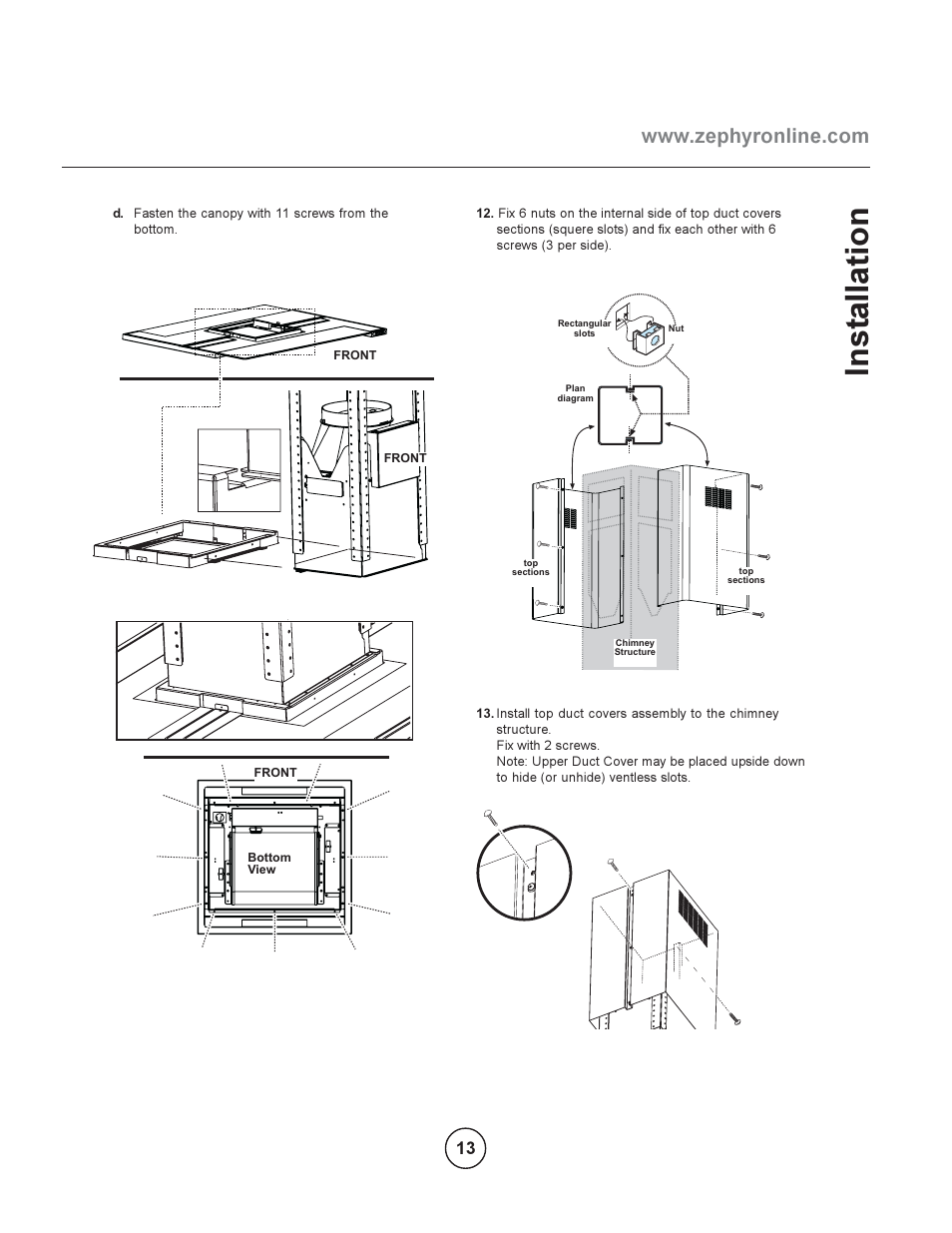 Inst allation | Zephyr EOT-E42ASX User Manual | Page 13 / 22