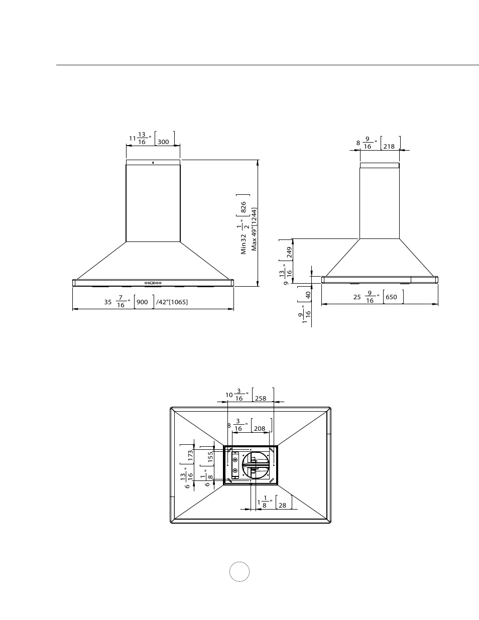 Installation – hood speci fi cations | Zephyr ZNA-M90S User Manual | Page 10 / 21