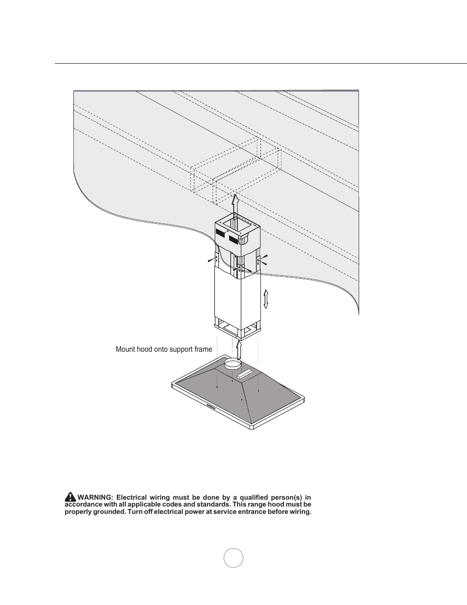 Installation – mounting the hood | Zephyr ZNA-M90S User Manual | Page 12 / 21