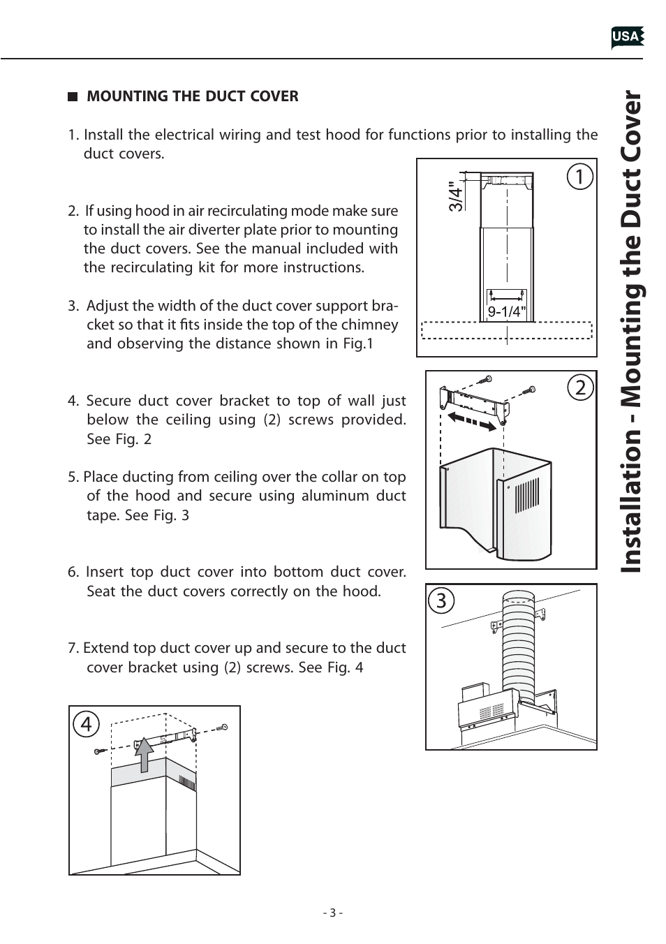 Zephyr Duct Cover Extension Z1C-00LA User Manual | Page 3 / 8