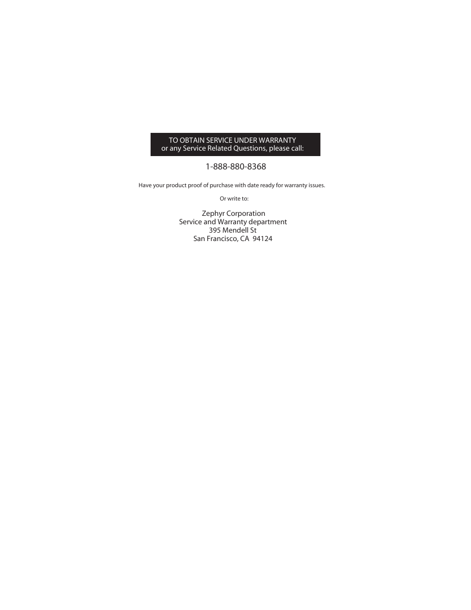 Zephyr ZMI-M90G User Manual | Page 15 / 15
