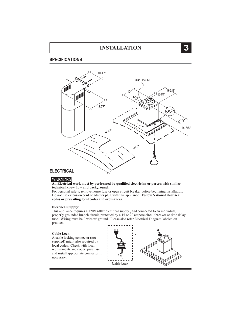 Installation | Zephyr ZMI-M90G User Manual | Page 6 / 15