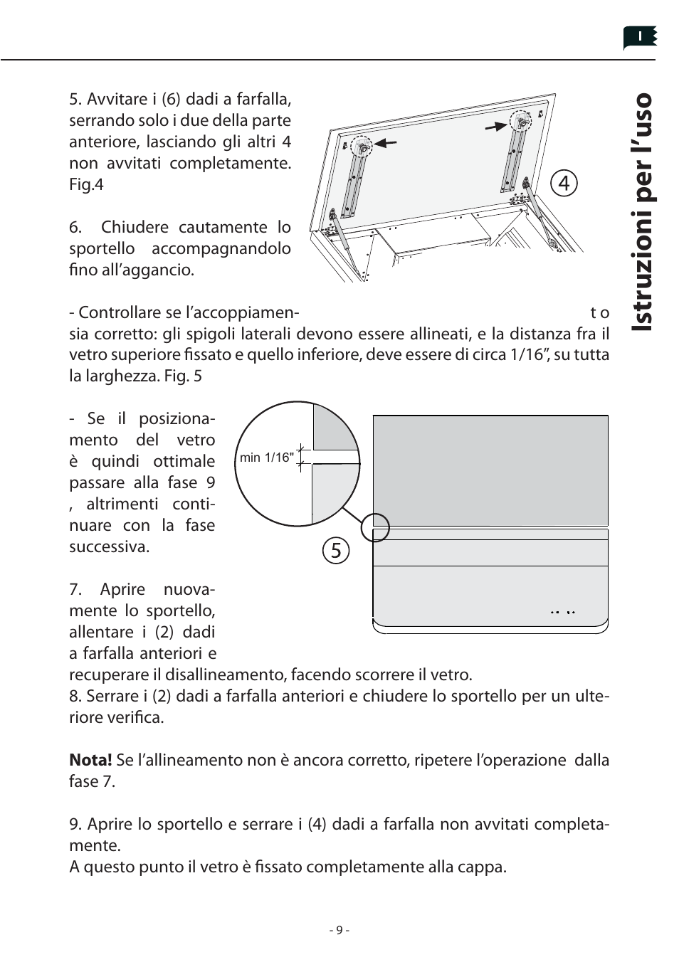 Istruzioni per l’uso | Zephyr Pattern Glass AHG-00WH User Manual | Page 9 / 12