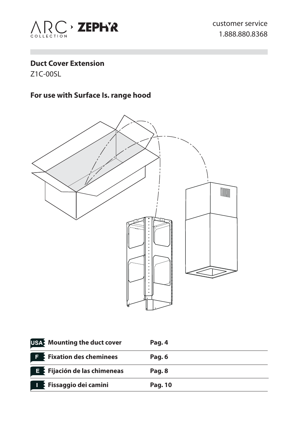 Zephyr ARC Z1C-00SL User Manual | 6 pages