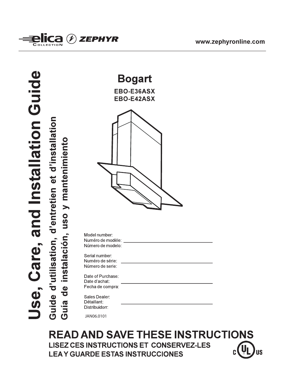 Zephyr EBO-E36ASX User Manual | 22 pages