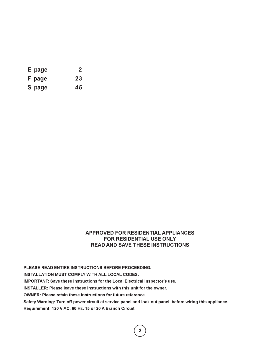 Zephyr EBO-E36ASX User Manual | Page 2 / 22