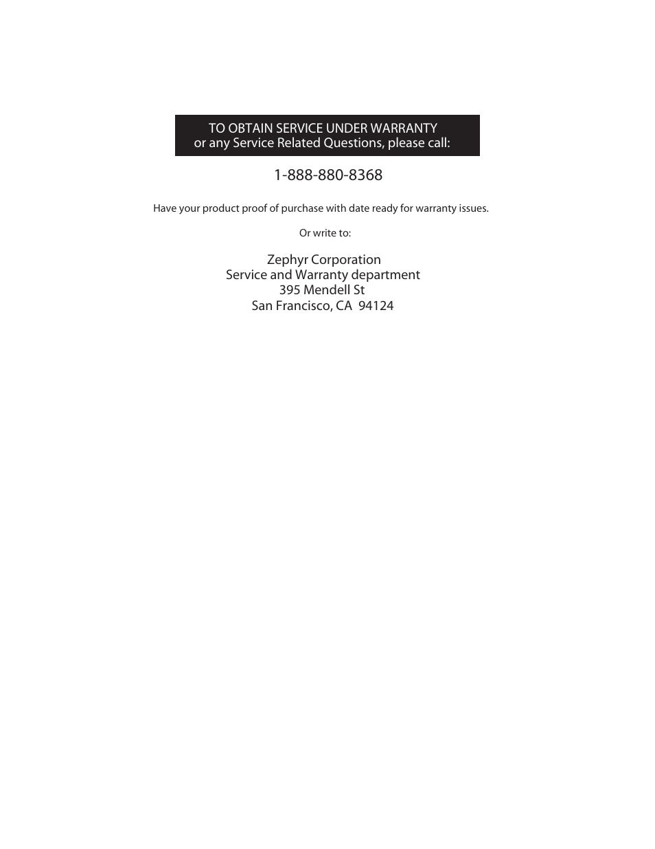 Zephyr ZTO-M795 User Manual | Page 17 / 17
