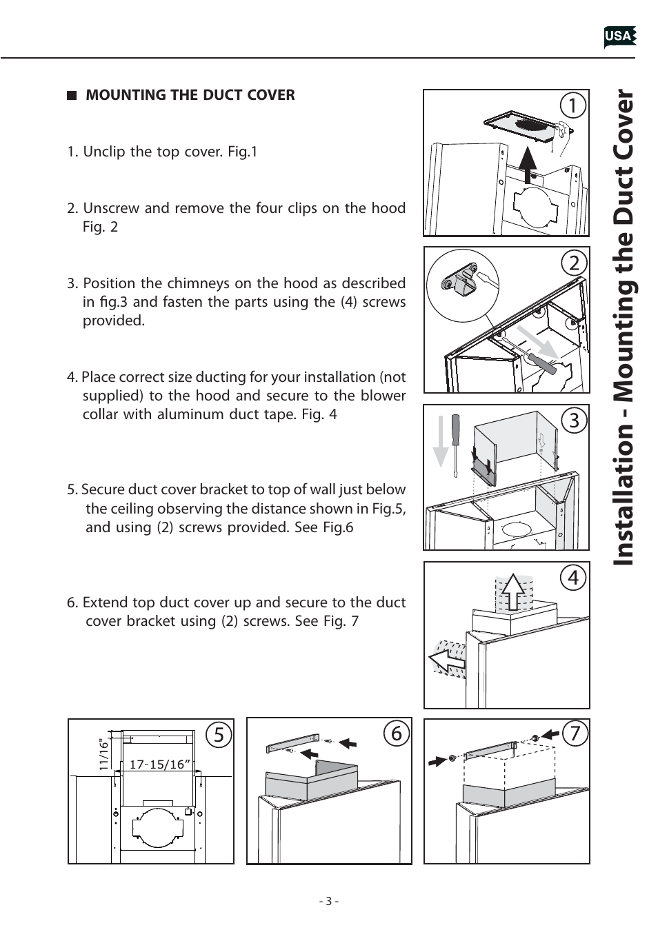 Zephyr Duct Cover Extension Z1C-00HZ User Manual | Page 3 / 8