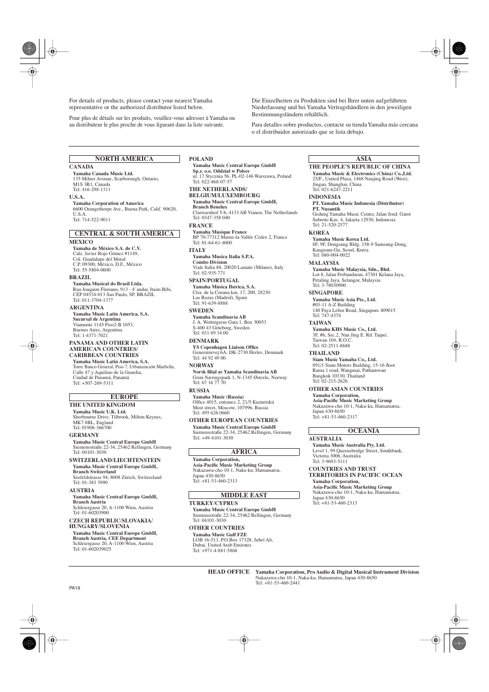 Yamaha XP5000 User Manual | Page 19 / 20