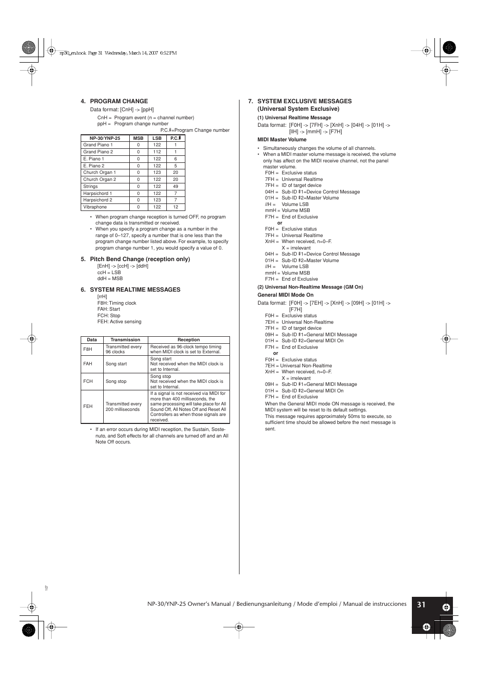 Yamaha YNP-25 User Manual | Page 30 / 37