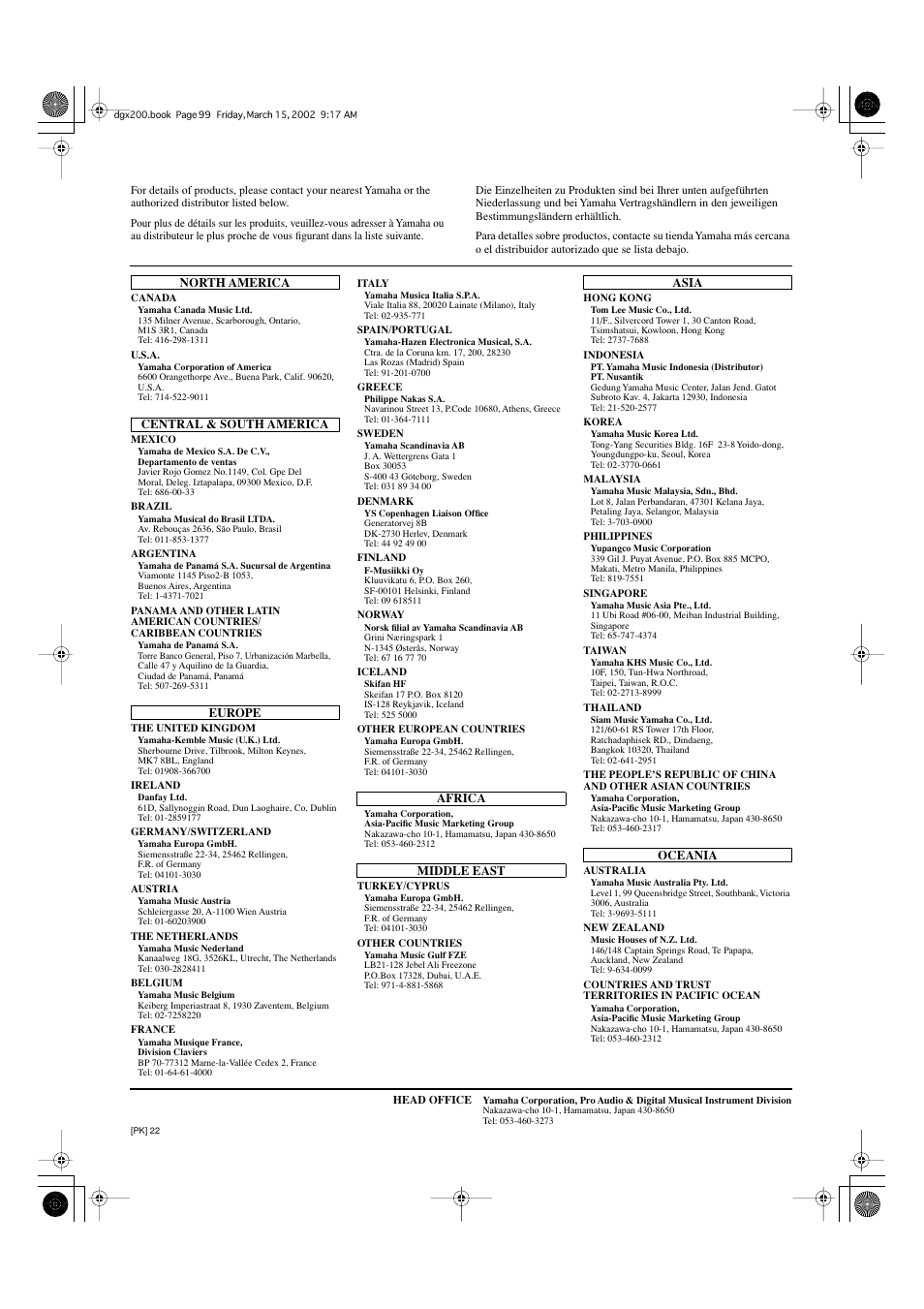 Yamaha PORTABLE GRAND DGX-200 User Manual | Page 99 / 100