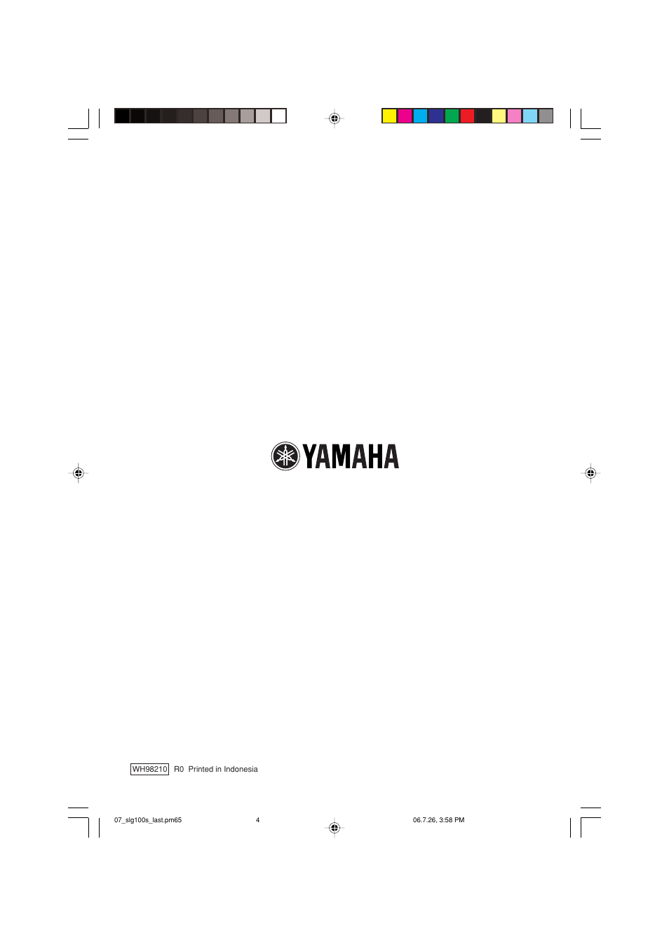 Yamaha SLG-100S User Manual | Page 15 / 15