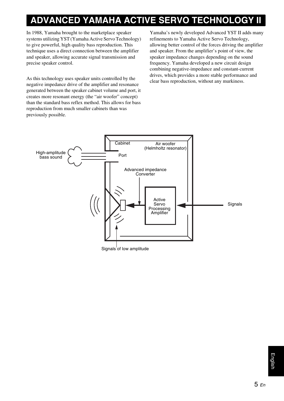 Advanced yamaha active servo technology ii | Yamaha NS-SW210 User Manual | Page 9 / 12