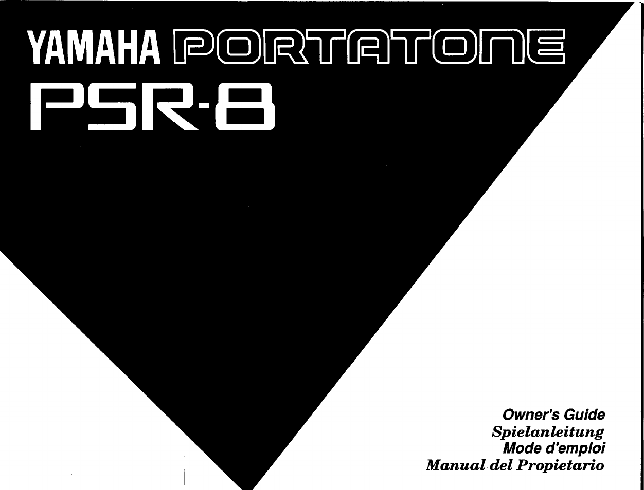 Yamaha Portatone PSR-8 User Manual | 28 pages