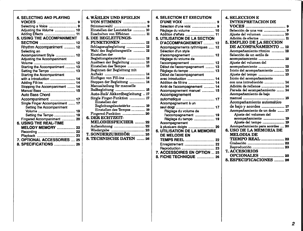 Yamaha Portatone PSR-8 User Manual | Page 3 / 28