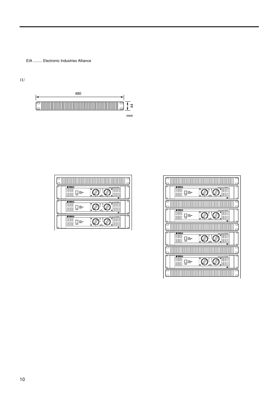 ラックマウント | Yamaha P1000S User Manual | Page 10 / 16