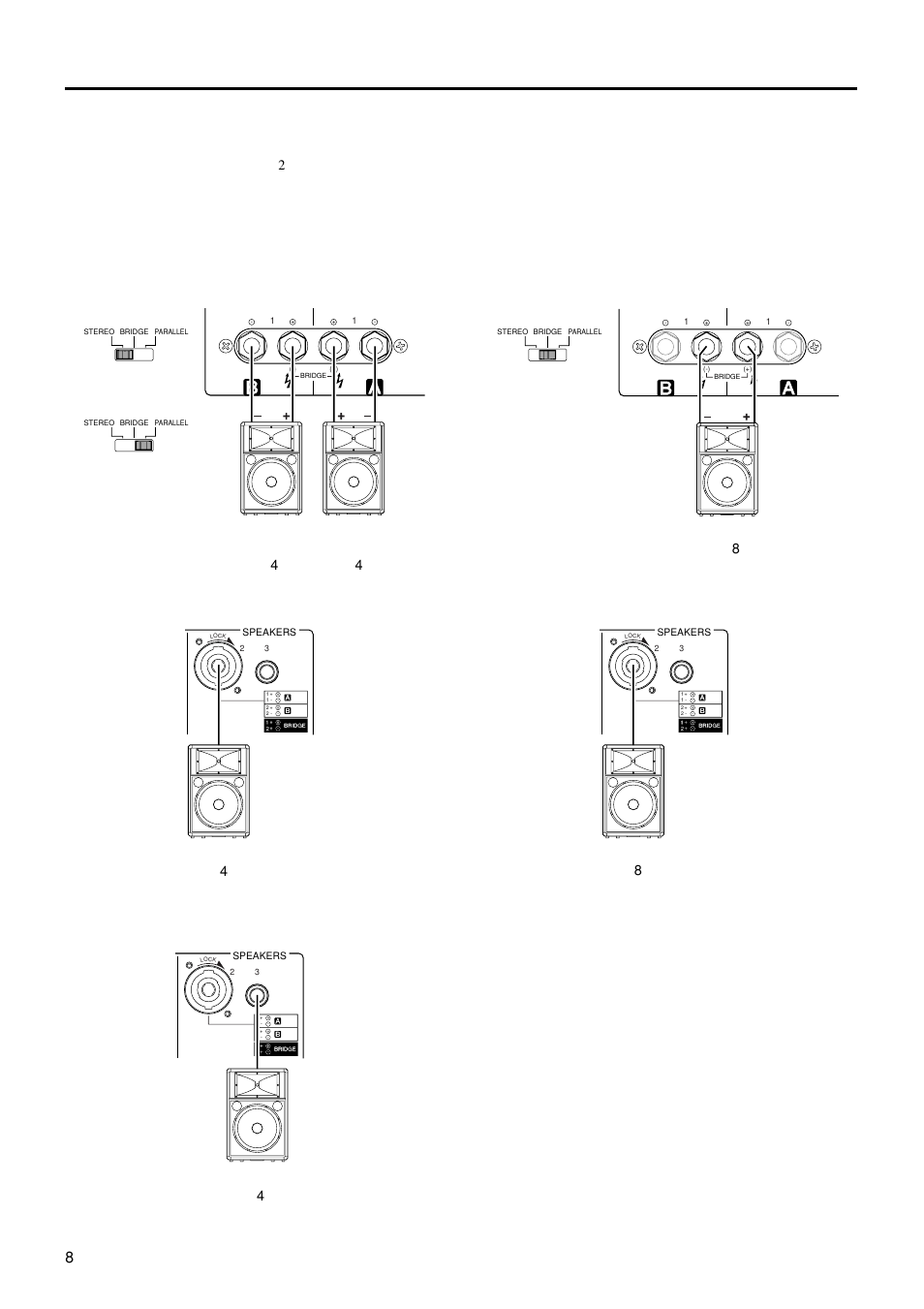 スピーカーの接続, スピーカーインピーダンス | Yamaha P1000S User Manual | Page 8 / 16