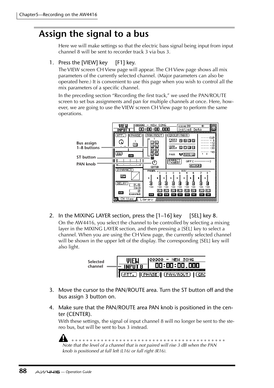 Assign the signal to a bus | Yamaha AW4416 User Manual | Page 101 / 280