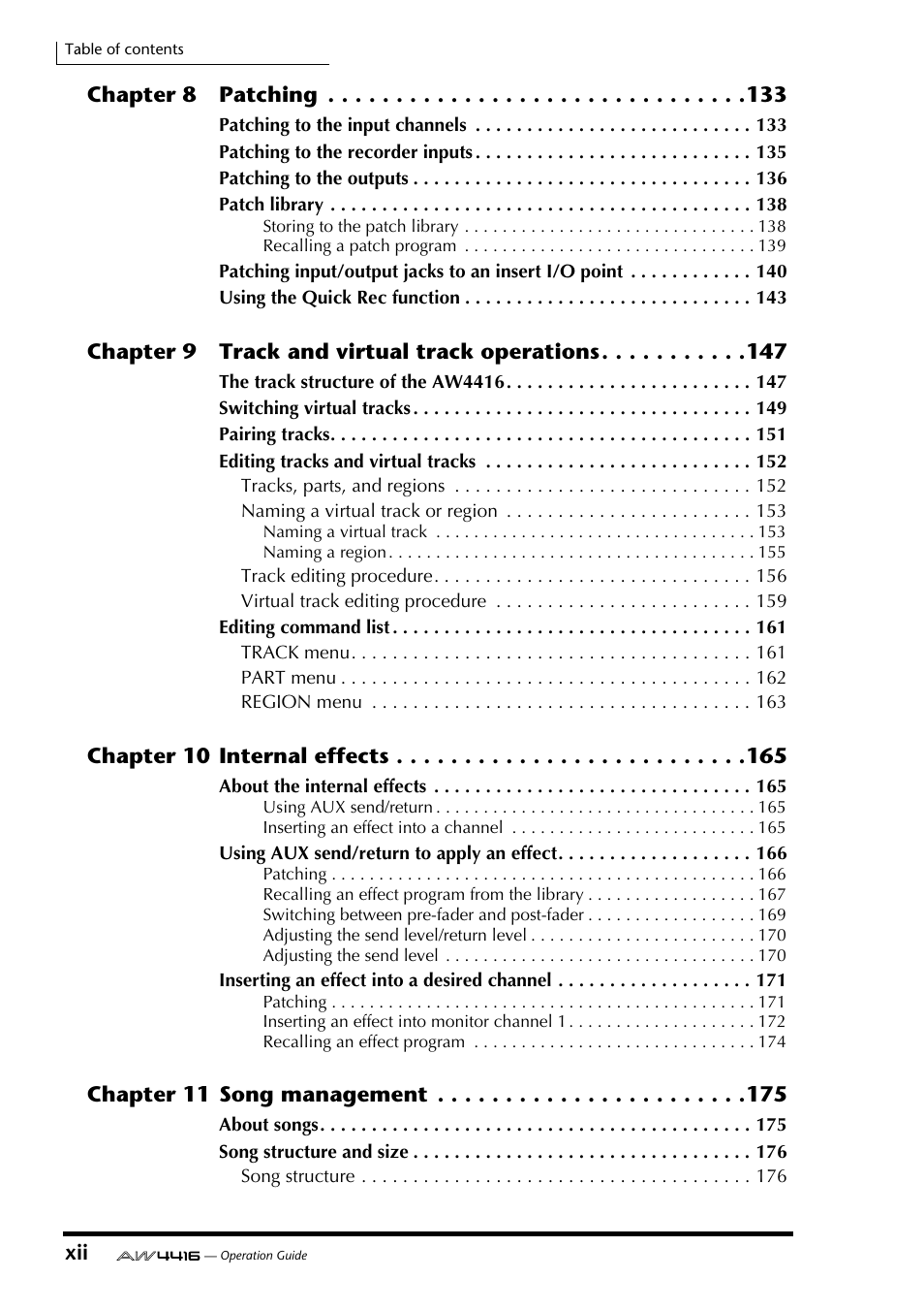 Yamaha AW4416 User Manual | Page 12 / 280