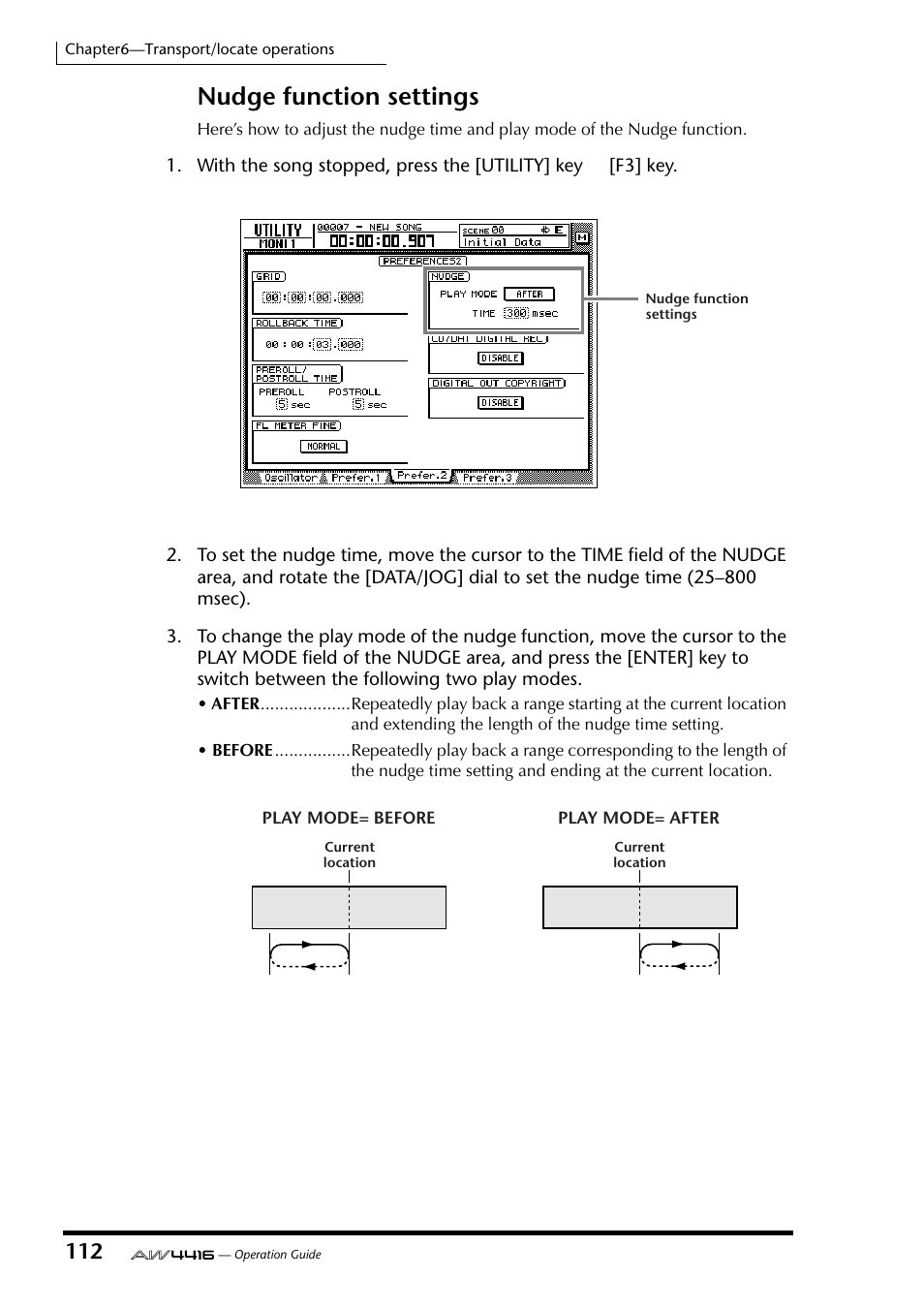 Nudge function settings | Yamaha AW4416 User Manual | Page 124 / 280