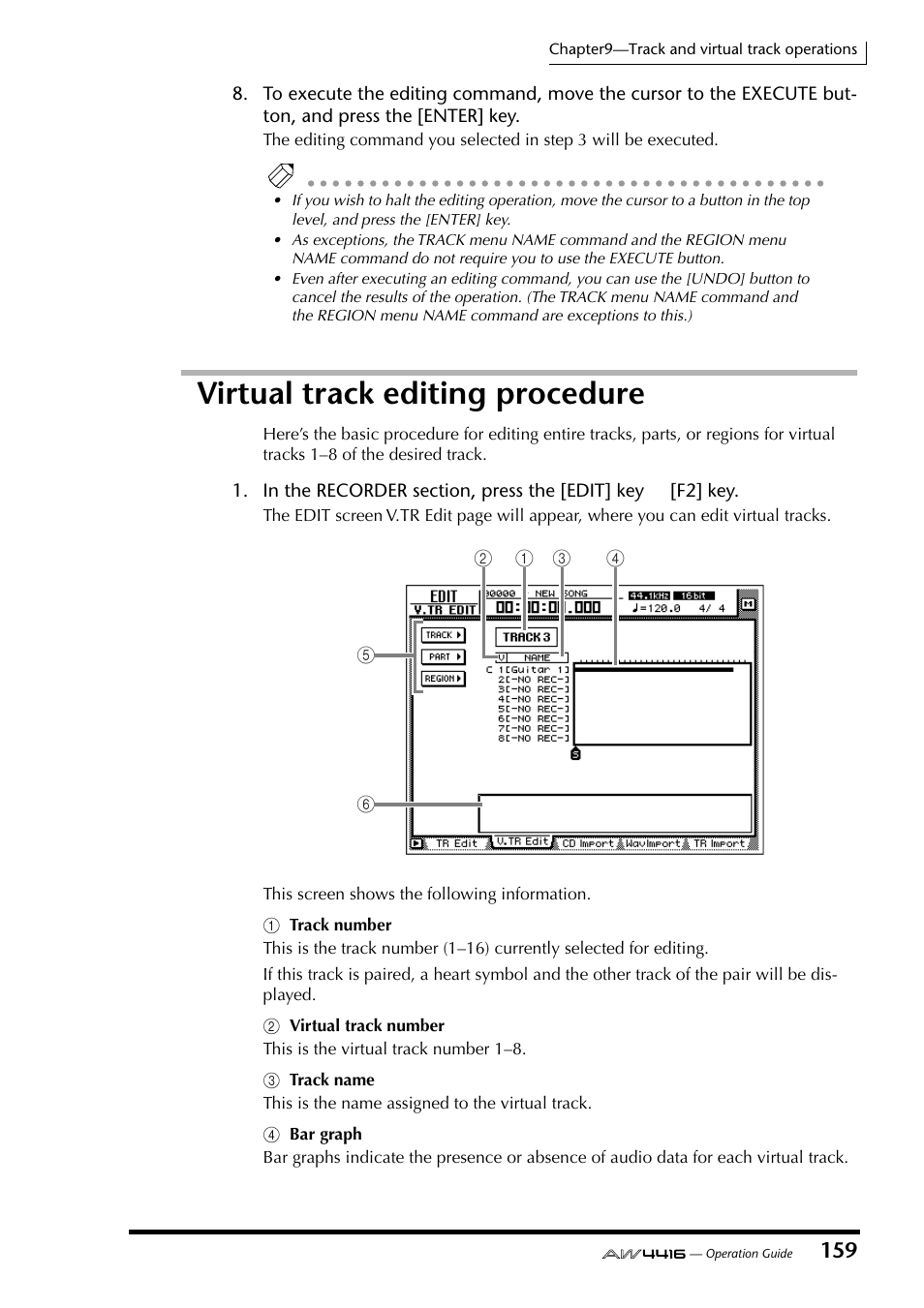 Virtual track editing procedure | Yamaha AW4416 User Manual | Page 170 / 280